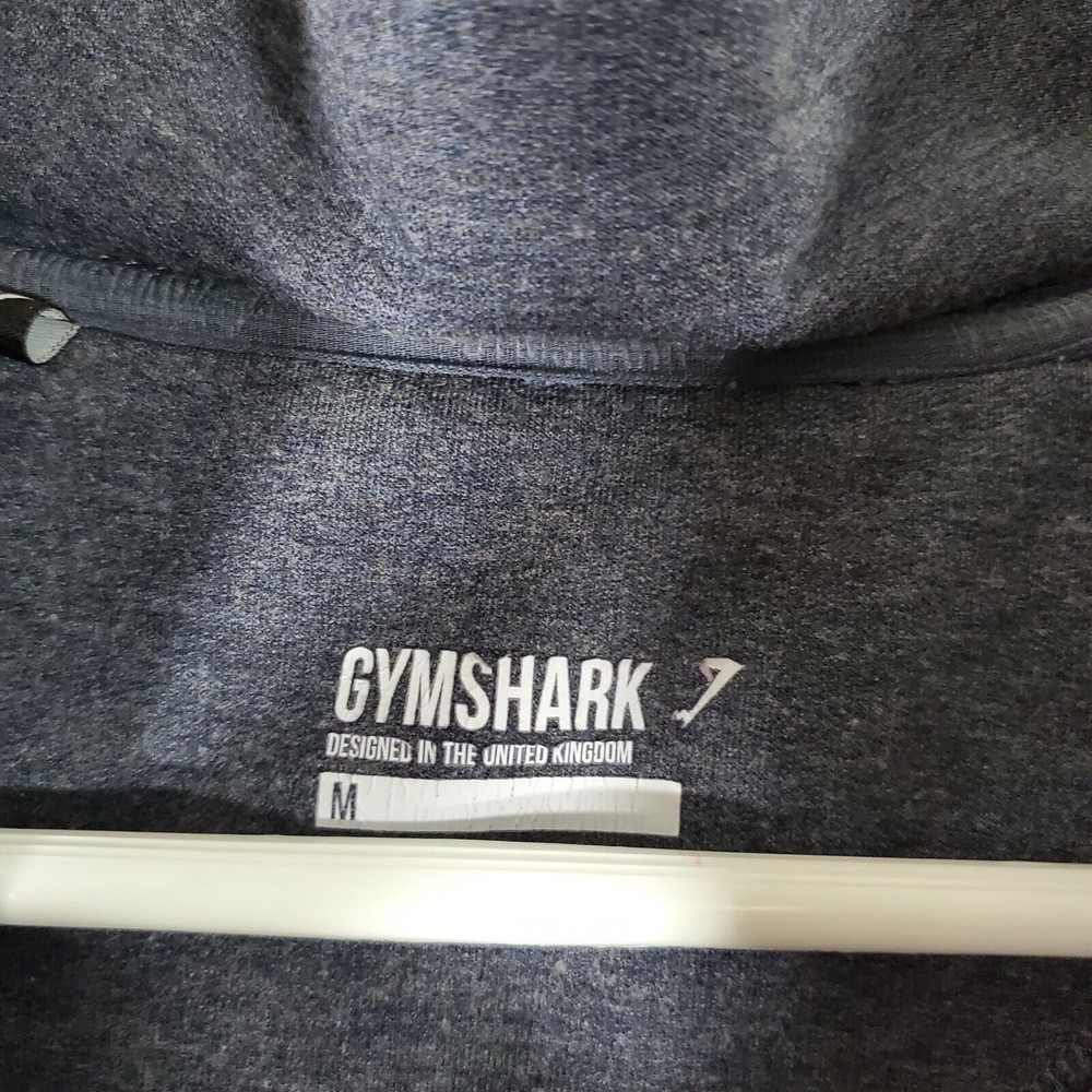 Gymshark Quarter Zip Pullover Athletic Jacket Womens  M Blue Gray Thumb Holes - Picture 5 of 12